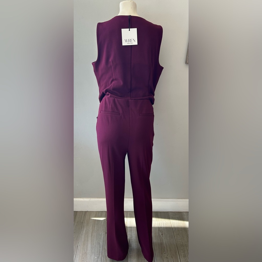 Elegant Burgundy Women's Pantsuit Size L - Picture 4 of 5